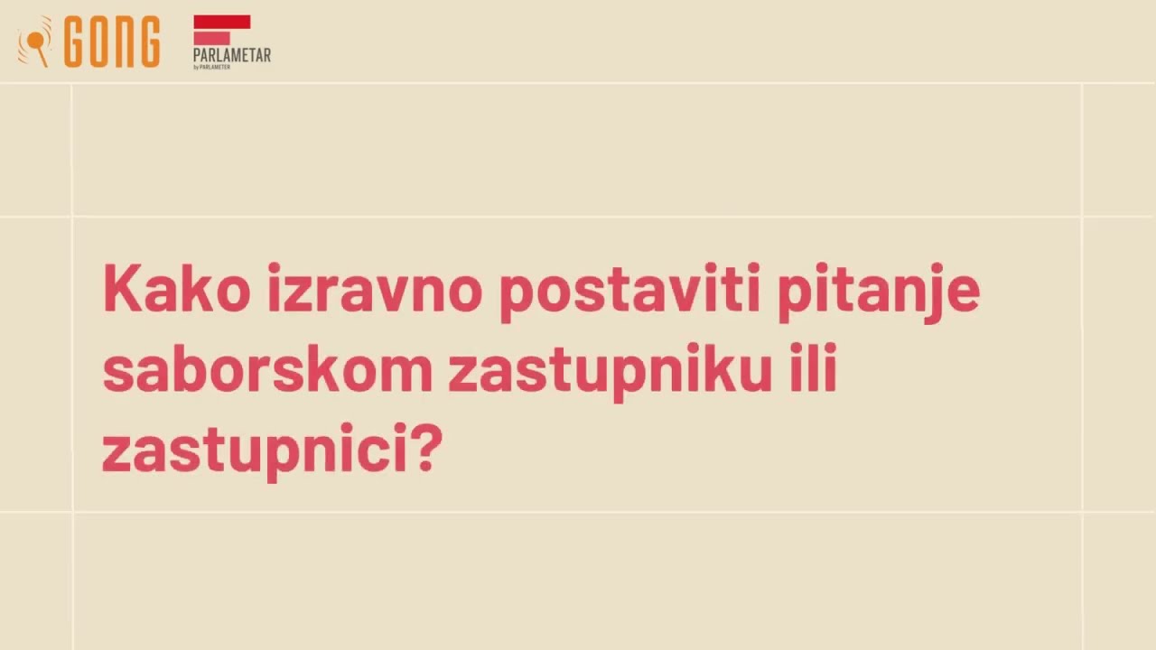 Parlametar: postavi pitanje saborskom zastupniku ili zastupnici