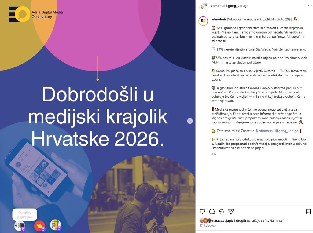 ADMO info kartice: kakve su medijske navike građana Hrvatske i kako ih poboljšati? 3